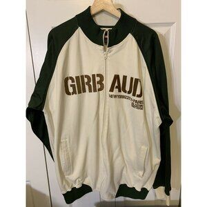 Le Jean De Marithe Francois Girbaud Men’s Sz XL Windbreaker Cream Blue Full‎ Zip